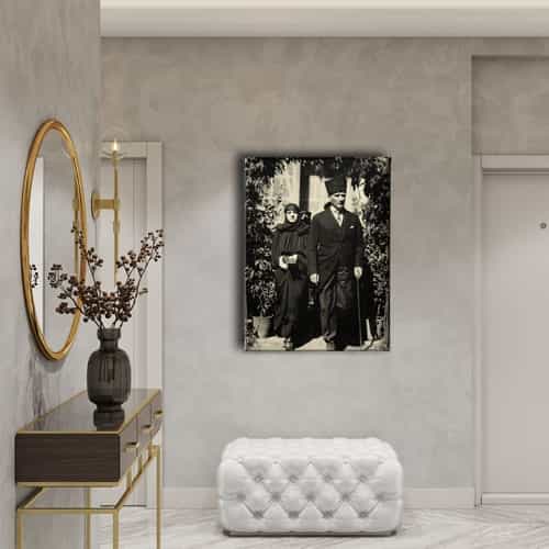 Makbule Hanım ve Atatürk Kanvas Tablo Makbule Hanım ve Atatürk Kanvas Tablo