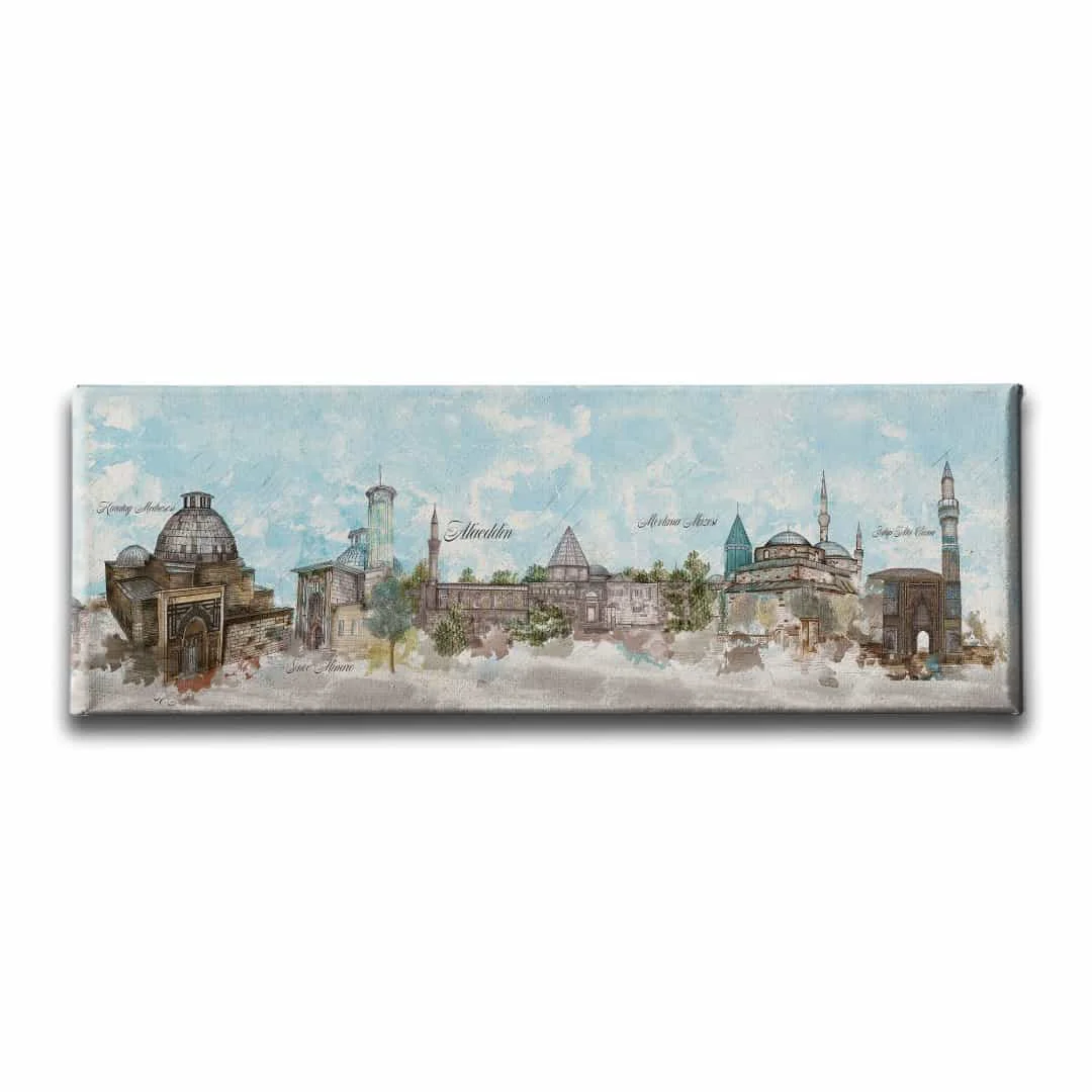 Mevlana Panoramik Kanvas Tablo