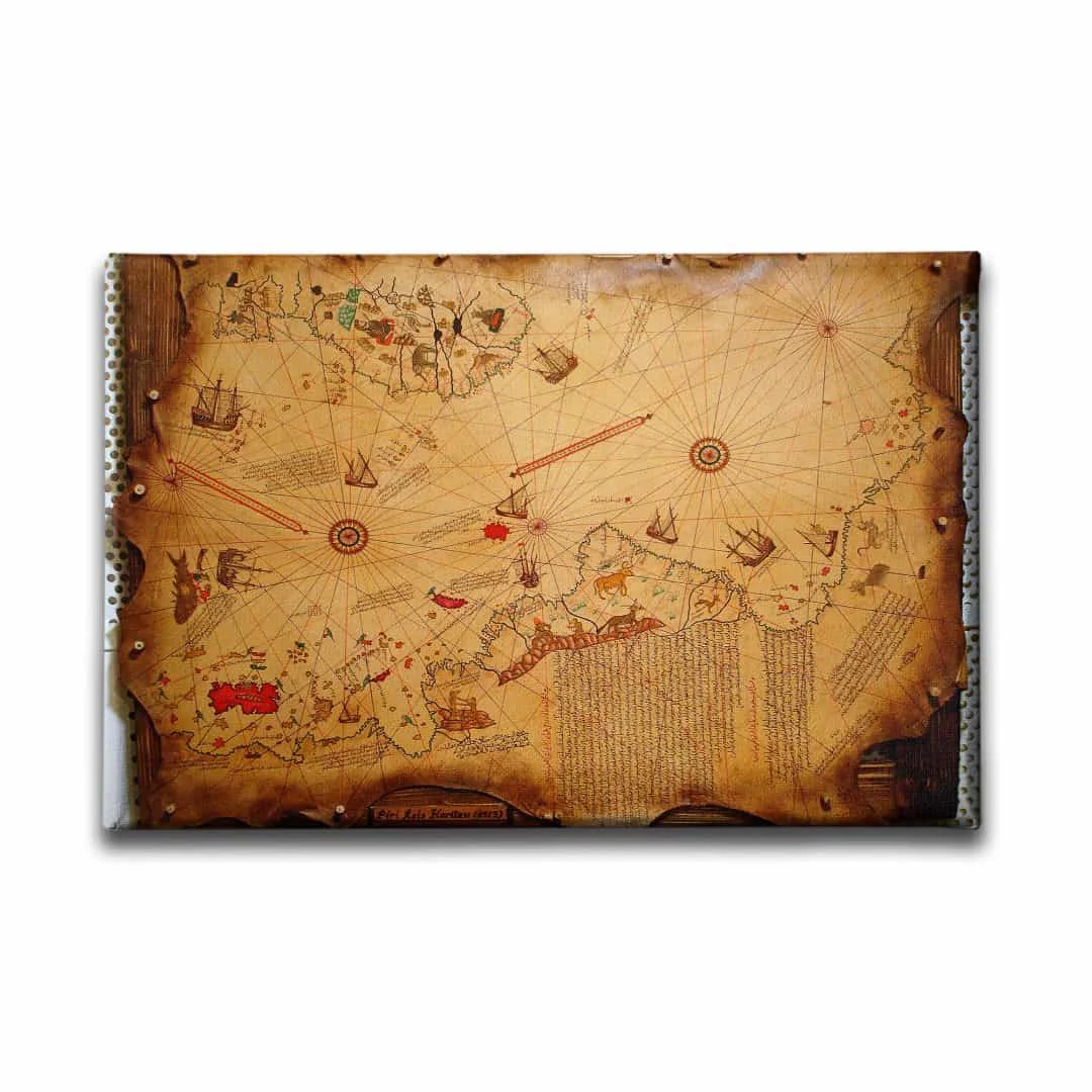 Piri Reis Haritasi Canvas Tablo