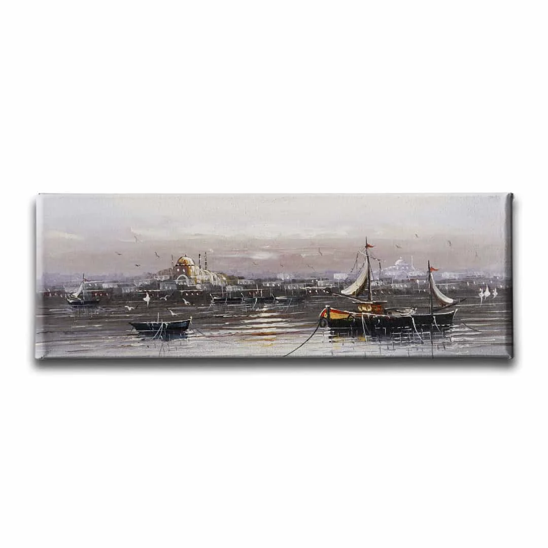 Istanbul Manzara Panoramik Kanvas Tablo