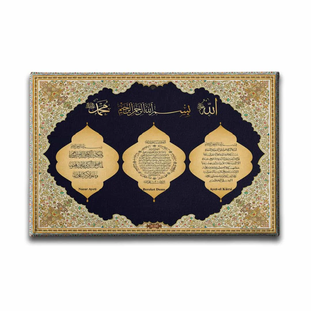 Nazar-bereket-ayet-el Kursi  Ayetli Kanvas Tablo