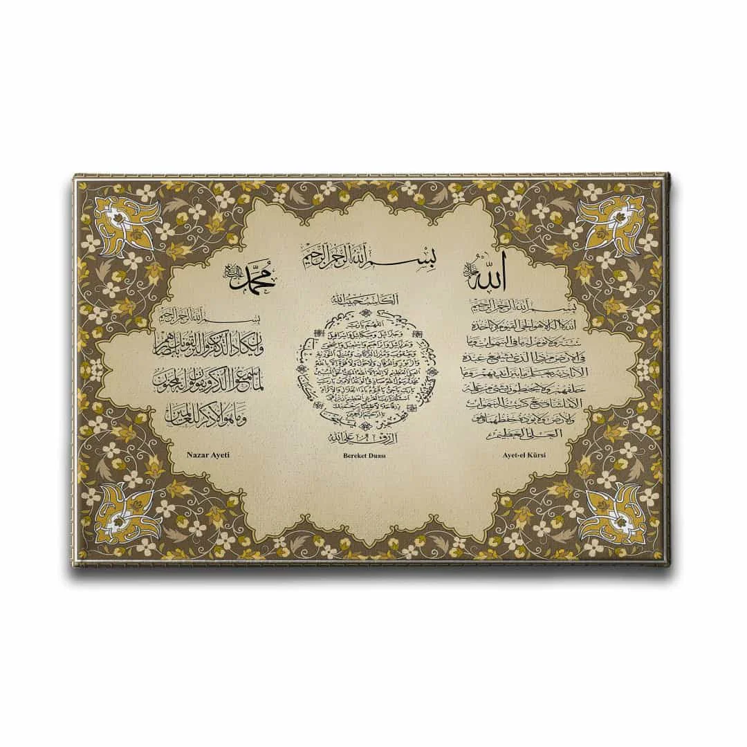 Ayet-el Kursi-bereket-nazar Ayeti  Ayetli Kanvas Tablo