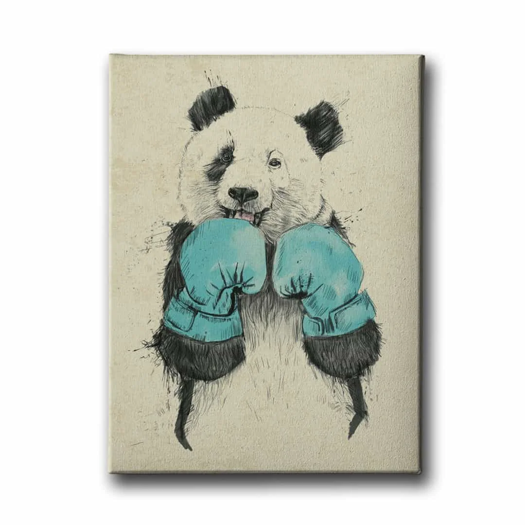 Boksor Panda Kanvas Tablo