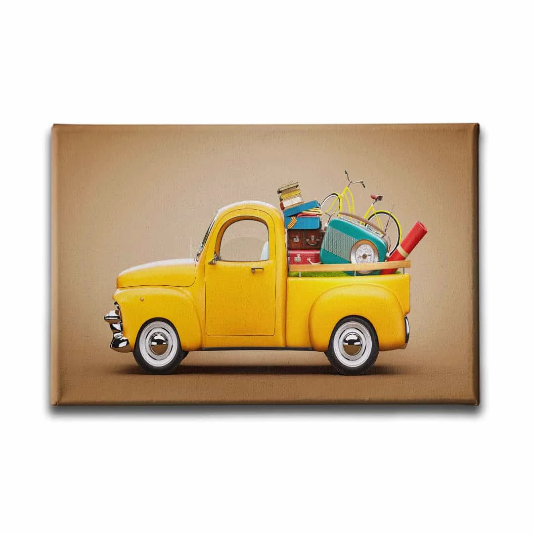 Sari Chevrolet Kamyonet Canvas Tablo